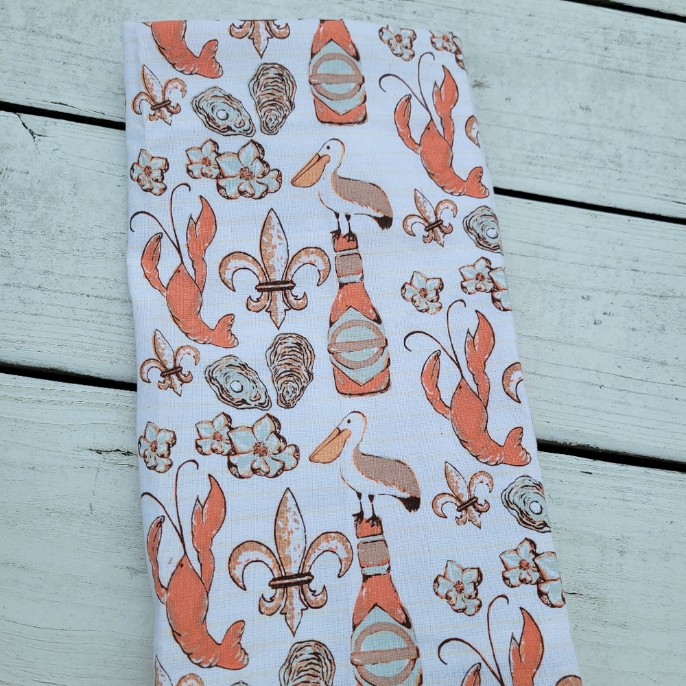 Seafood Tea Towel ~ The Royal Standard ~ Cajun ~ Nautical ~ Pelican ~ Oyster ~